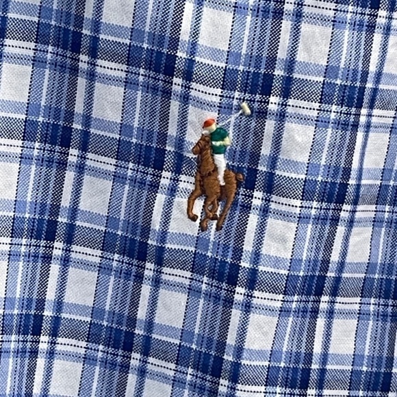 Ralph Lauren Long Sleeve Button Down-Blue-White-Size Men’s Large - Picture 4 of 6